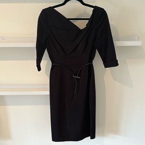 3/4 Length Sleeve Black Work Dress